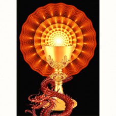 FRACTALIZATION GREETING CARD Golden Chalice